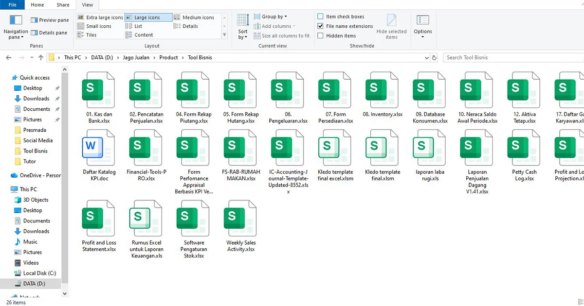 template laporan keuangan bisnis excel 4